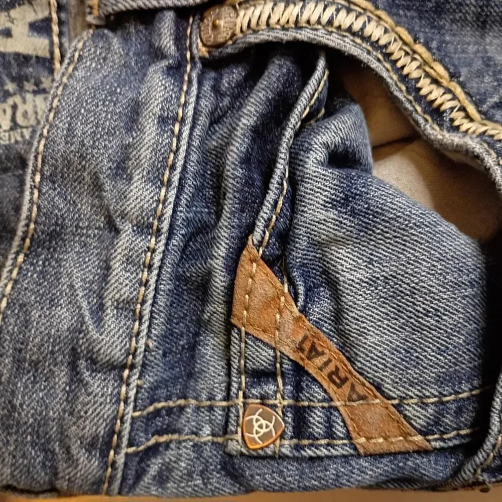 Ariat Men's Blue and Navy Jeans